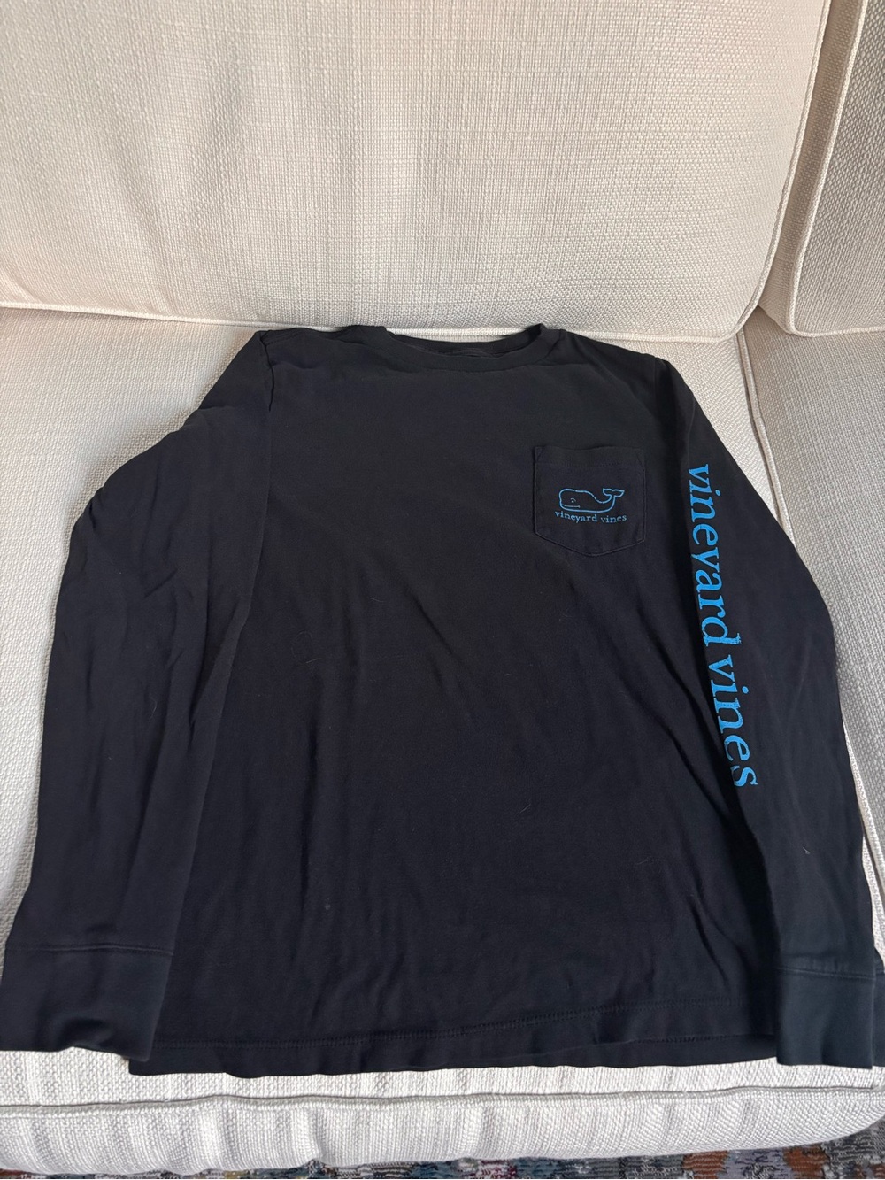 Vineyard Vines Boys Black Long Sleeve Pocket Tee
